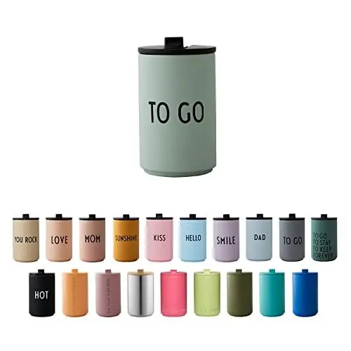 Produktbild: Design Letters Thermobecher TO GO | Thermobecher kaffee to go | Kaffeebecher To Go aus Edelstahl doppelwandig isoliert, auslaufsicher | Geschenke für frauen, Männer | Travel mug | 350 ml