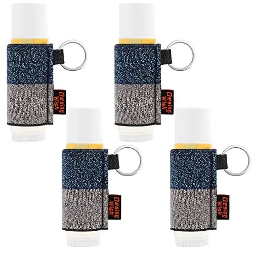 Produktbild: Design Wish Chapstick Halter Lippenstift Schlüsselanhänger Halter mit Elastischem Ärmel und Clip Tragbarer Ansteckbarer Lippenbalsam-Halter Schlüsselanhänger für Schule/Reisen/Geschenk