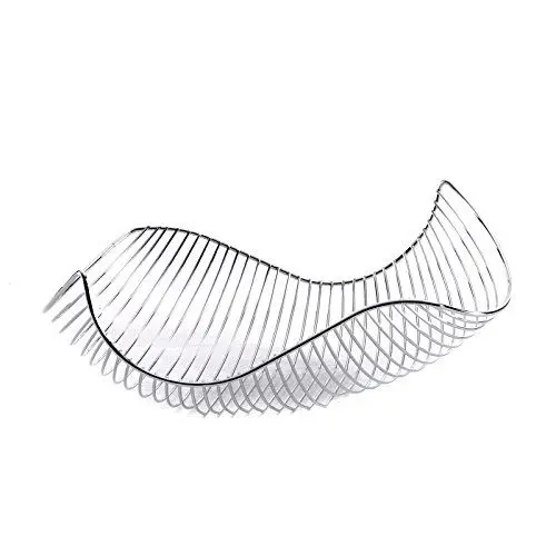 Produktbild: Designer OBSTKORB Salomon | 37x27cm, Metall Silber verchromt | Obstschale, Brotkorb, Brötchenkorb, Dekoschale