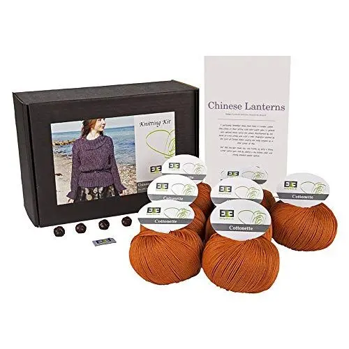 Produktbild: DesignEtte 100% ägyptische Baumwolle Strick-Set chinesischen Laternen P, Baumwolle, Gebranntes Orange, XX-Large