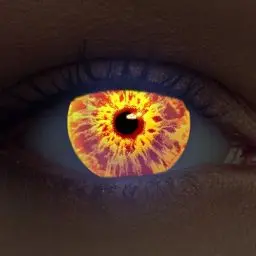 Produktbild: DESIGNLENSES, Leuchtende Halloween The Purge Kostüm Kontaktlinsen, 1 Paar (2 Stück),weiche UV Neon Farblinsen 