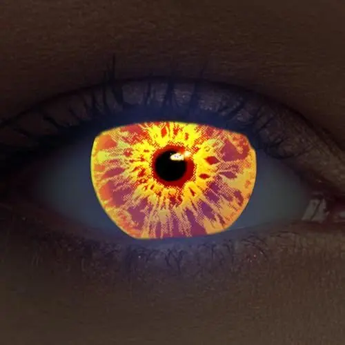 Produktbild: DESIGNLENSES, Leuchtende Halloween The Purge Kostüm Kontaktlinsen, 1 Paar (2 Stück),weiche UV Neon Farblinsen 
