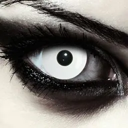 Produktbild: DESIGNLENSES, farbige weiße Halloween Hexen Kostüm Kontaktlinsen, 1 Paar/ 2x weiche Zombie Farblinsen ohne Stärke, 