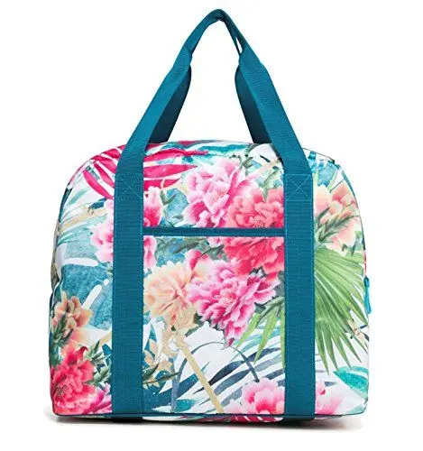 Produktbild: Desigual Damen Floral Utility Gym Sack White, Multicolored 32 cm (L) x 23 cm (W) x 40 cm (H) mit Reißverschluss und Schulterriemen