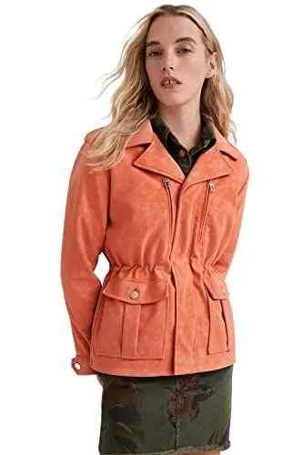 Produktbild: Desigual Womens CHAQ_AMAR Kunstlederjacke, Orange, XL