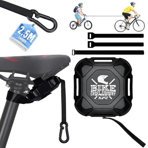 Produktbild: Desing Wish 2.5m Abschleppseil Fahrrad Kinder und Erwachsene Einziehbarer Fahrrad Seil Ziehhilfe Eltern Kind Zugseil Outdoor Reiten für Alle Fahrrad MTB E-Bike Mountainbike Zubehör Zuglast 100Kg