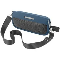 Produktbild: Desing Wish Silikon Tasche Silikonhülle Kompatibel mit Bose SoundLink Flex Tragbaren Bluetooth Lautsprechern Kratzfeste Reise Tragetasche Schutzhülle mit Verstellbarem Schulterriemen und Karabiner