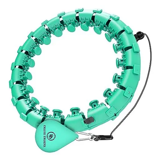 Produktbild: Desire Deluxe Beschwerter Hula Hoop Reifen zum Abnehmen & Fitness, Hoola Hup Reifen mit Massagenoppen und 24 Abnehmbaren Elementen, Sportgeräte Zuhause Ideal für Anfänger Kinder Erwachsene