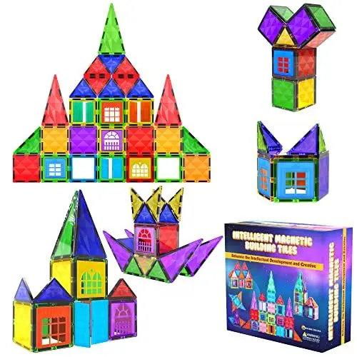 Produktbild: Desire Deluxe Magnetische Bausteine und Bausteine, Lernspielzeug für Kinder, Mädchen und Jungen, 3, 4, 5, 6, 7 Jahre, 42 Teile