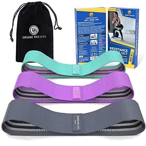 Produktbild: Desire Deluxe Resistance Bands Sport Fitness Geräte für Männer und Frauen (3er Set) Widerstandsbänder Gummibänder Bänder Krafttraining Booty Gummiband für Zuhause, Gym, Fitnessstudio, Yoga & Pilates