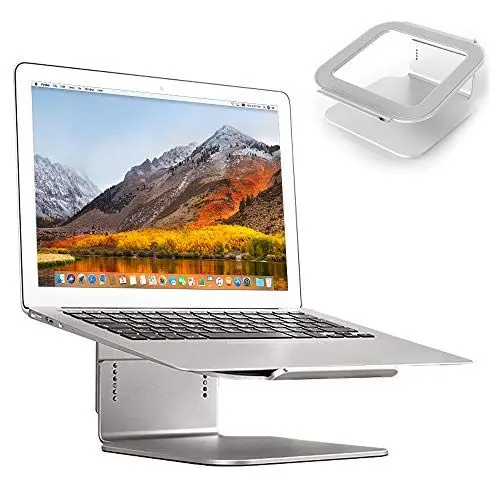 Produktbild: Desire2 Laptopständer Riser Aluminium Laptop Stand Computer Ständer Halterung 6 Fach Höhenverstellbar Universal Laptop-Ständer kompatibel mit MacBooks, Notebooks und Laptops - Silber