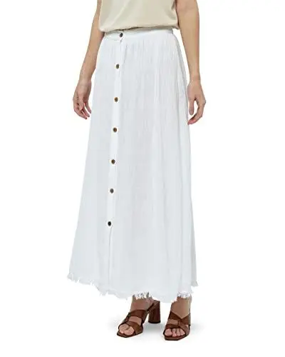 Produktbild: DESIRES DamenRock mit hoher Taille, knöchelhoch, Buttondown, Weiß, XL