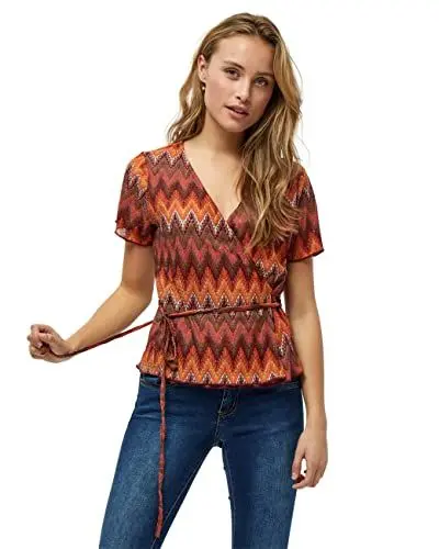 Produktbild: DESIRES DamenWickel-T-Shirt, Mango Orange Stripe, S
