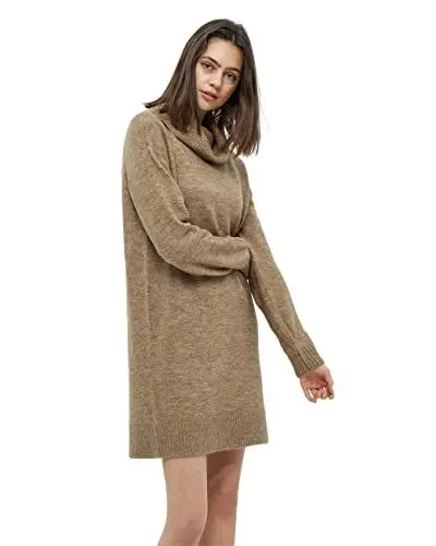 Produktbild: DESIRES Damen Elis Rollkragenkleid Beige Xs