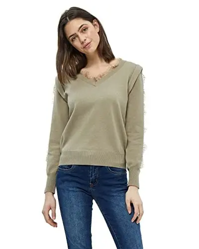 Produktbild: DESIRES Damen Kaiona Spitzenpullover Beige XXL