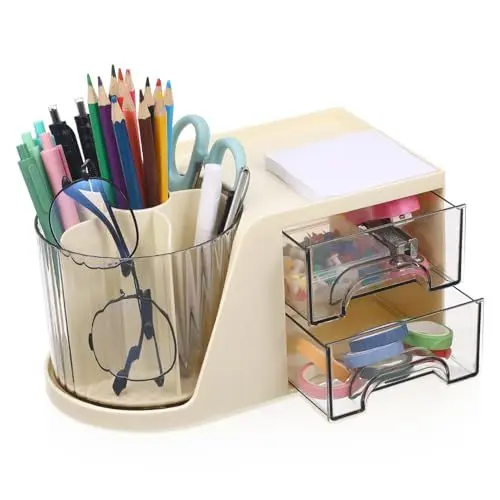 Produktbild: KALLORY Schreibwaren Organizer Box Stiftehalter Für Den Schreibtisch Bleistifthalter Für Den Schreibtisch Organizer Make-up-pinselhalter Aufbewahrung Von Bürobedarf Modernes Und