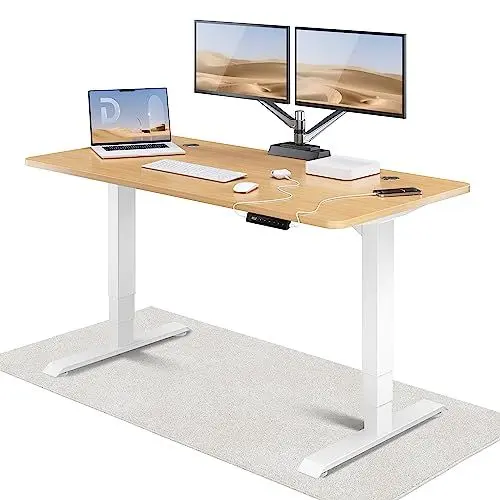 Produktbild: Desktronic Höhenverstellbarer Schreibtisch (160x80cm) - Schreibtisch Höhenverstellbar Elektrisch mit Flüsterleisem Dual-Motor & Touchscreen - Hohe Tragfähigkeit - Stehtisch HomePro