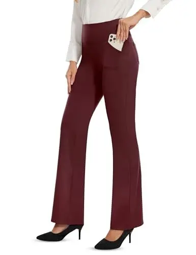 Produktbild: Desol Damen Bootcut Flare Yogahose, Lange Schlaghose mit 4 Taschen, Sporthose, Hohe Taille Stretch Freizeit Jogginghose Arbeitshose Ausgestellte