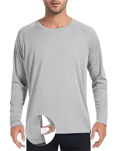 Produktbild: Desol Herren Rashguard mit Taschen uv Shirt Herren UPF 50+ Shirt Sun Protection Langarmshirt für Surfen Laufen Schwimmen Wandern