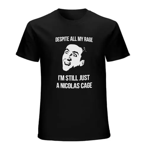 Produktbild: Despite All My Rage Nicolas Cage Shirt NIC Cage T-Shirt Printed Tee Men Top Black 3XL