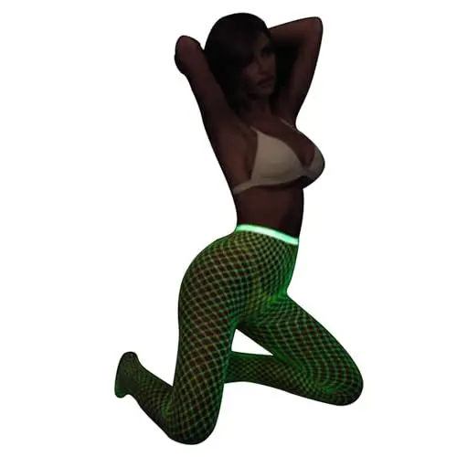 Produktbild: Dessous Set die im Dunkeln leuchten, sexy Mesh-Spitze, Enge Strümpfe, Spitze, Puppe, Mesh, leuchtende Strümpfe Sexy Dessous Mit Strapsen Damen(A,Einheitsgröße)
