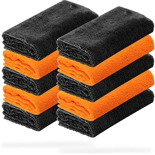 Produktbild: detailmate Auto Microfasertücher 40x40 550GSM randlos & lackschonend | 10 x Autopflege Mikrofasertuch für Innenraum, Lack, Felgen | Weiches Tuch Reinigungstuch Poliertuch