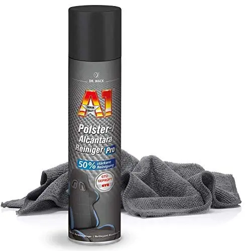 Produktbild: detailmate Dr. Wack Innenreinigung - Polster- und Alcantarareinigungsset: Dr. Wack A1 Polster-/ Alcantarareiniger Pro 400ml Sprühflasche Premium Mikrofasertuch 40x40cm, 320GSM