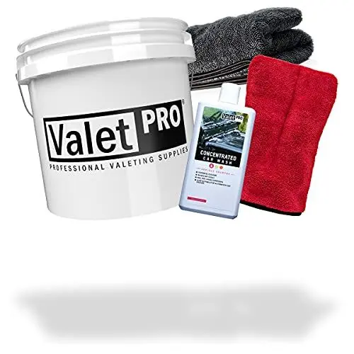 Produktbild: detailmate Wash & Dry Set Autowäsche: ValetPRO Wascheimer 3,5 GAL + ValetPRO Concentrated Car Wash 500 ml + Mikrofaser Waschhandschuh 1000GSM rot + Microfiber Monkey Trockentuch 50x80cm 1000GSM