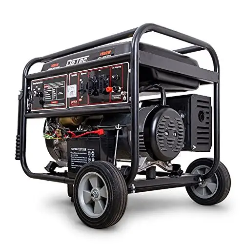Produktbild: DeTec. 7 kW Benzin Stromgenerator DT-LB7500E-1 | 400V Stromerzeuger Starkstrom Generator E-Start | 1-Phasen Stromaggregat 18 PS Motor (7,5 kW 1-Phasen Stromerzeuger)