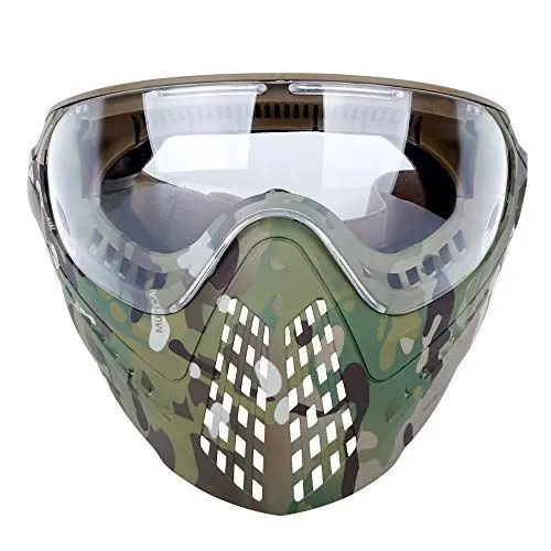 Produktbild: GYDEHUTJ Taktische Vollmasken Airsoft Helmmaske mit austauschbarer Schutzbrille und Helmkupplung