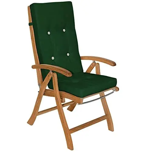 Produktbild: DETEX® Stuhlauflagen Vanamo Befestigungsschlaufen 6er Set Auflage Hochlehner Sitzauflage Stuhlkissen Kissen Grün