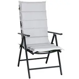 Produktbild: DETEX® 6X Sitzkissen Stuhl Hochlehner Wendekissen Grau-Grün Wetterfest 30° waschbar 120x45cm Gartenstuhl Stuhlkissen Polster Auflage Sitzauflage