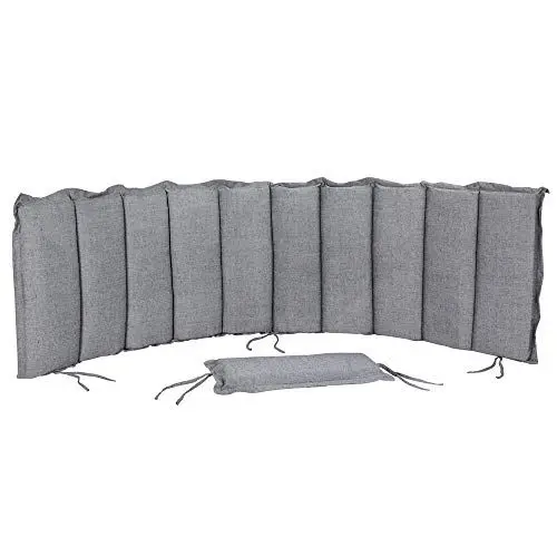 Produktbild: DETEX® Liegenauflage Grau Meliert Wasserabweisend inkl. Kopfkissen 55% Baumwolle 30° Maschinenwaschbar Auflage Sonnenliege Garten Balkon Liege Kissen Polster Schwungliege