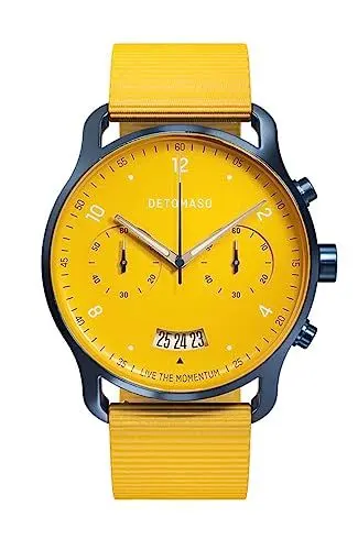 Produktbild: DeTomaso SORPASSO Chrono Giallo BLU Herren-Armbanduhr Analog Quarz Nylon Armband Gelb