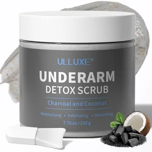 Produktbild: Achsel Peeling aus Bambuskohle mit Kokosnussöl und Pfefferminze, Achseln Detox,Peeling Körper, Desodorierend Achseltiefenreinigung, Geeignet für Männer und Frauen,220g