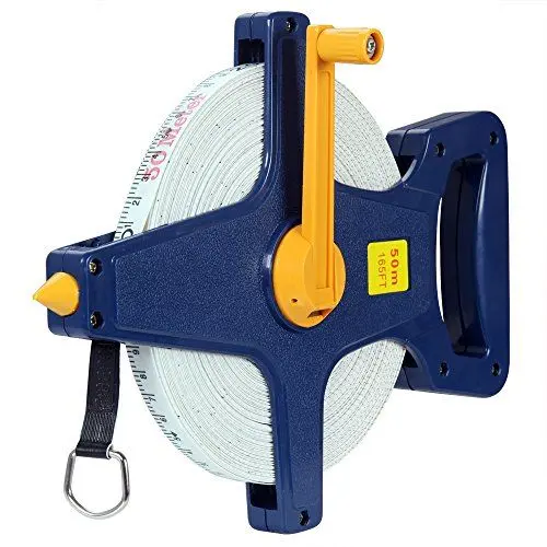 Produktbild: DEUBA® Rollbandmaß 50m/165 Ft Beidseitig markiert Fiberglas Öse Maßband Bandmaß Messband Rollmeter Rollmaßband