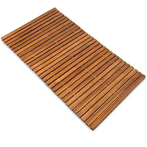 Produktbild: Deuba® Badematte Holz FSC®-zertifiziertes Akazienholz rutschfest Badvorleger Duschmatte Holzduschmatte Badezimmerteppich Dusch Vorleger Stabmuster