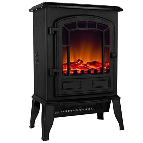 Produktbild: Deuba® Elektrokamin Kaminfeuer 2000W 2 Heizstufen Elektroheizung elektrischer Heizlüfter Elektroofen Elektrokamin mit LED Flammen Dekokamin schwarz