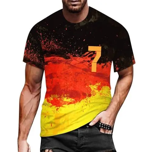 Produktbild: Deutschland Flagge Germany Fußball Trikot Nationalmannschaft Fanartikel T-Shirts für Herren Kurzarm Rundhals Sommer Deutschland Trikot EM 2024 Original EM 2024 T-Shirt Deutschland-Fanartikel