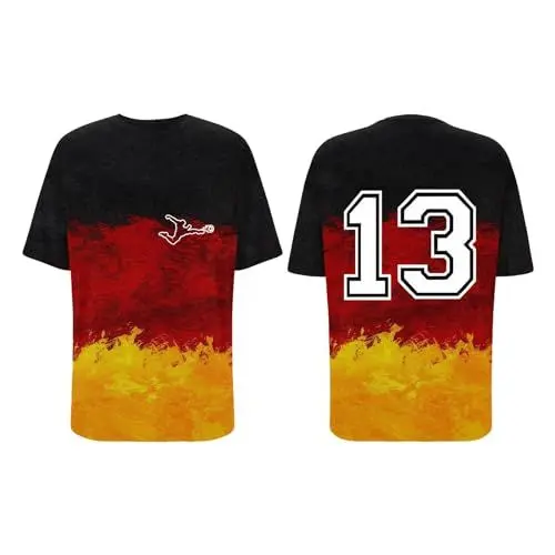 Produktbild: Deutschland Flagge Germany Fußball Trikot Deutschland T-Shirt Fanartikel T-Shirts für Herren Kurzarm Rundhals Sommer Fussball EM 2024 EM 2024 Shirt Herren EM 2024 Tshirt
