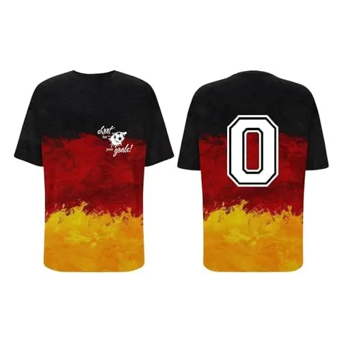 Produktbild: Deutschland Flagge Germany Fußball Trikot Deutschland T-Shirt Fanartikel T-Shirts für Herren Kurzarm Rundhals Sommer Trikot Deutschland EM 2024 Original EM 2024 T-Shirt T-Shirt Deutschland