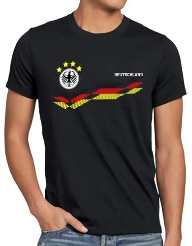 Produktbild: Deutschland Herren T-Shirt EM 2024 Fußball Europameisterschaft Trikot Spieler, Größe:L, Farbe:Schwarz