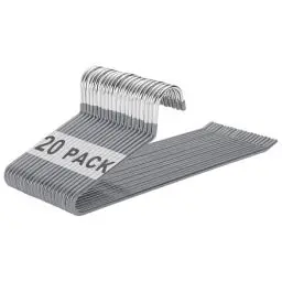 Produktbild: devesanter Hosenbügel 20 Stück MetallKleiderbügel mit offenem Ende und Rutschfester Beschichtung, platzsparend,Multifunktional Kleiderbügel für Hosen für Hosen,Jeans, Handtücher，Schals（grau）