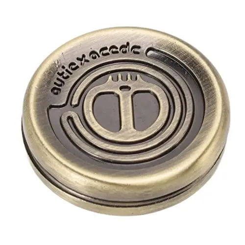 Produktbild: Devil Fidget Slider, Edelstahl Mini rotierende Münze EDC Fidget Spielzeug Stressabbau Tötung Zeit zart verschleißfest Push-Karte Spiel Büro Schreibtisch Spielzeug Geschenke für Boyfriend Vater