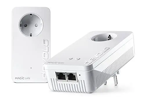 Produktbild: devolo Magic 1 WiFi Starter Kit, WLAN Powerline Adapter, bis zu 1.200 Mbit/s, Mesh WLAN Steckdose, 2x LAN Anschluss, dLAN 2.0, weiß