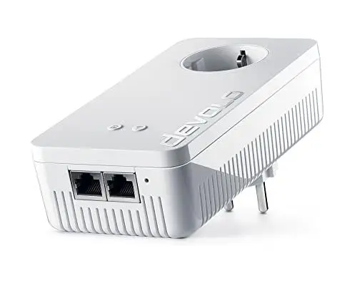 Produktbild: devolo 9383 WLAN Powerline Adapter, dLAN 1200+ WiFi ac Erweiterungsadapter -bis zu 1.200 Mbit/s, Mesh WLAN, WLAN Steckdose, 2x Gigabit LAN Anschluss, weiß