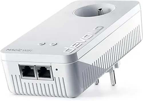 Produktbild: devolo Magic 2 WiFi next: der weltweit schnellste CPL WiFi Adapter (2400 Mbit/s, 2 Gigabit-Ethernet-Ports) ideal für Download und Streaming (geeignet für Frankreich)