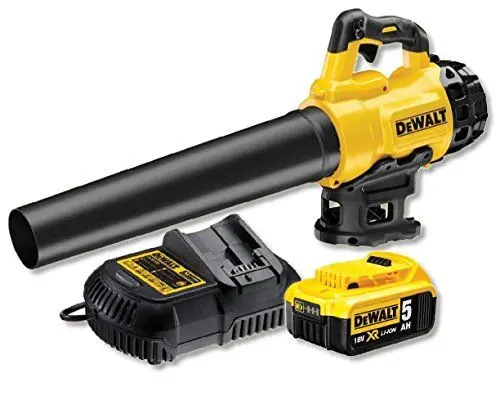 Produktbild: DEWALT Akk-Gebläse/Laubbläser (18 V, 5.0 Ah bürstenlos, 145 km/h Luftgeschwindigkeit, geräuscharmes Design, für den Dauerbetrieb, inkl. Akku und System-Schnellladegerät) DCM562P1