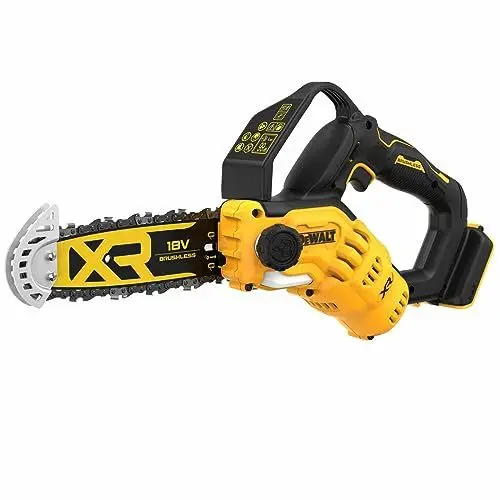 Produktbild: DEWALT 18 Volt Akku-Astsäge (20 cm Schwert, bürstenloser Motor, automatische Kettenschmierung, Metallschutz an Schwertspitze, seitliche Kettenspannung, Lieferung ohne Akku & Ladegerät), DCMPS520N-XJ