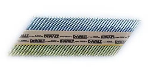 Produktbild: DEWALT DNW3190E D-Kopf-Nägel (Typ 34°, D-Kopf, glatt, drahtgebunden, Ø: 3.10mm, Länge: 90mm, passend zu Akku Nagler DCN690, DCN691, DCN692, DCN695, Druckluftnagler DPN9033 u. DPN9033SM) 2.200 Stück